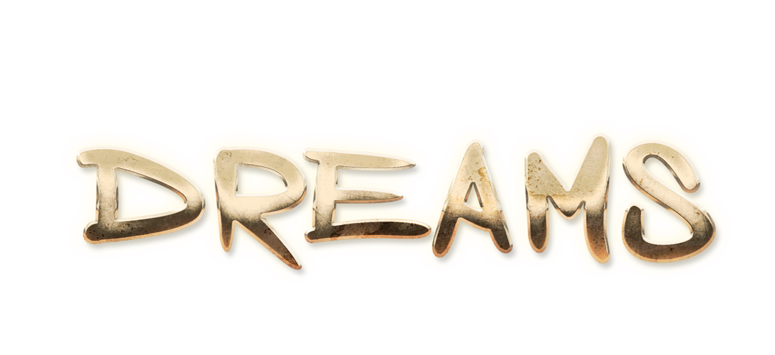 WORD DREAMS gold text effects art typography PNG images free